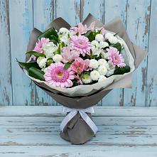 Букет цветов из:  Герберы, Альстромерии и Хризантемы в Далматово