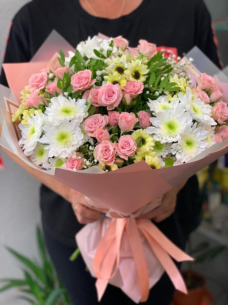 Букет цветов из: Розы и Хризантемы в Далматово