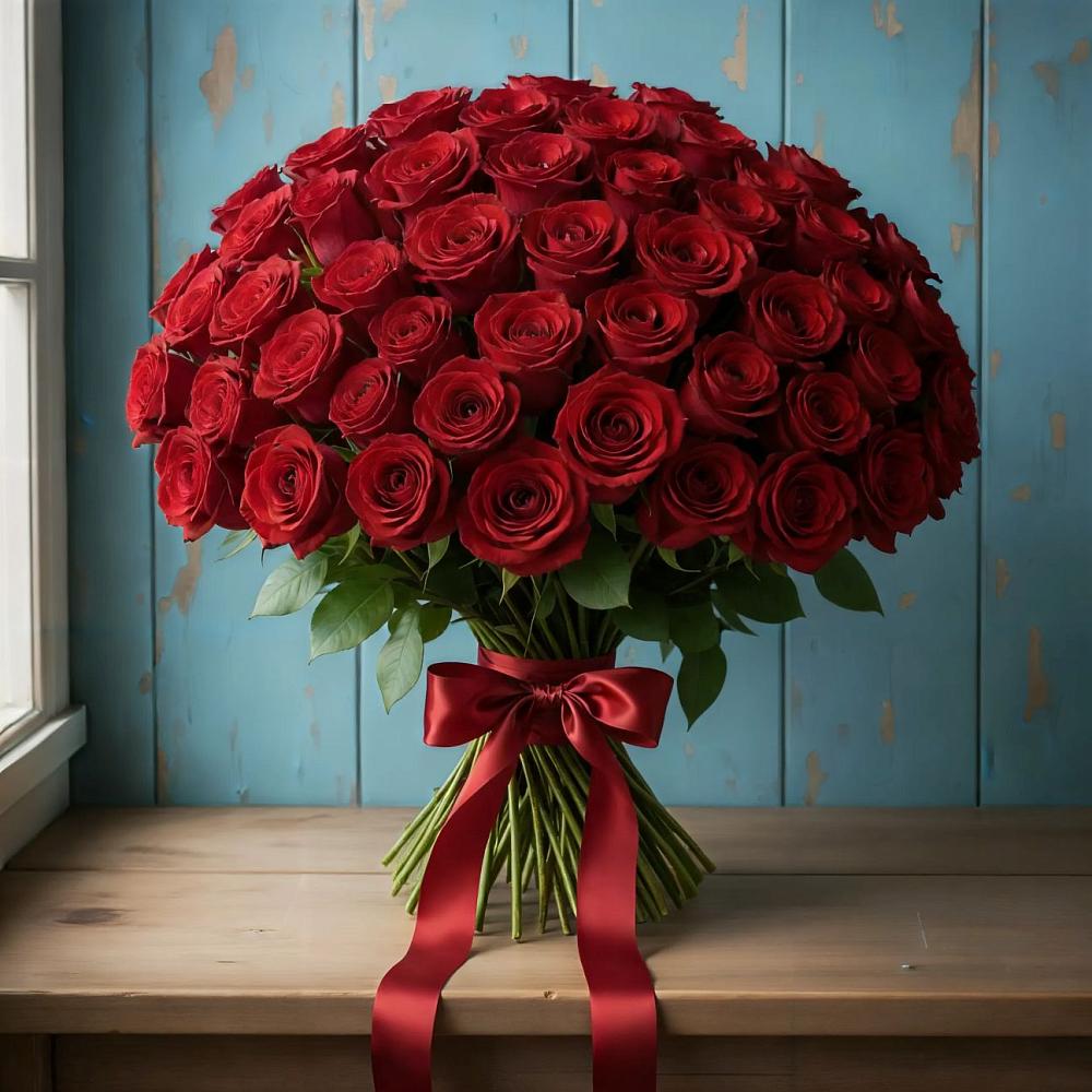 Букет Красные розы Блэк Меджик в Далматово