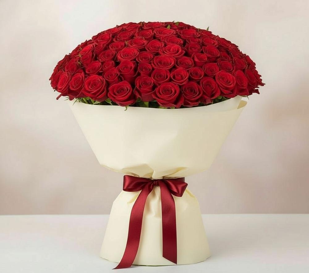 Букет 101 Красная роза Милано в Далматово