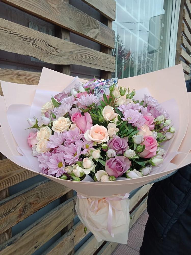 Букет цветов из: Розы и Хризантемы в Далматово