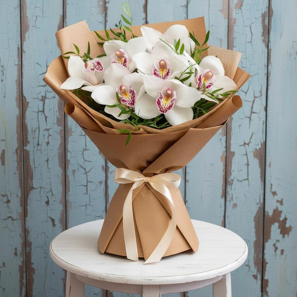 Букет цветов из: Орхидеи и Розы в Далматово