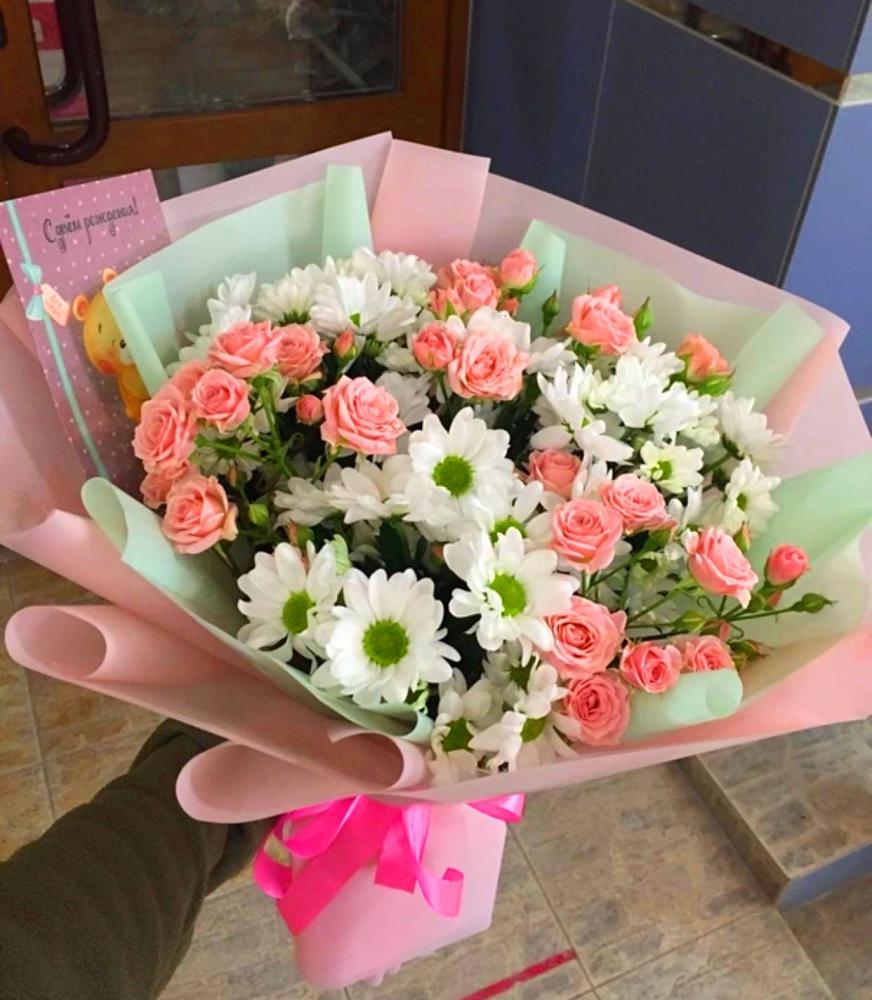 Букет цветов из: Розы и Хризантемы в Далматово