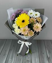 Букет цветов из:  Розы, Герберы и Хризантемы в Далматово