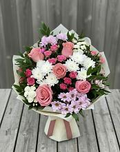 Букет цветов из:  Альстромерии, Гвоздики, Розы и Хризантемы #REPLACE_PRED# Далматово
