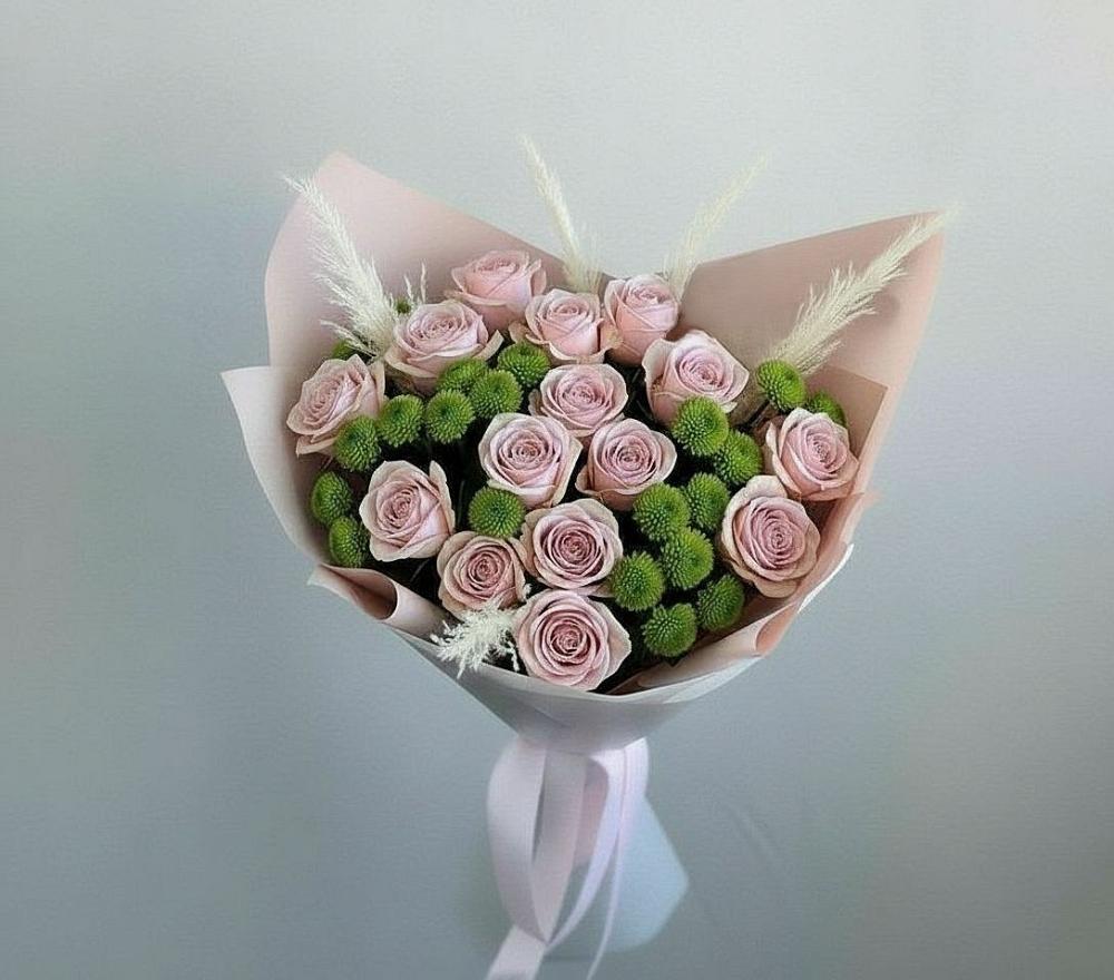 Букет цветов из: Розы и Хризантемы в Далматово