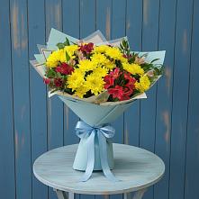 Букет цветов из:  Альстромерии и Хризантемы в Далматово