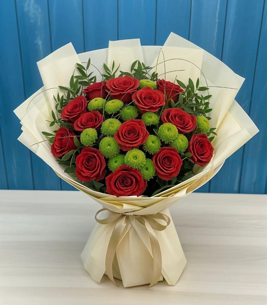 Букет цветов из: Розы и Хризантемы в Далматово