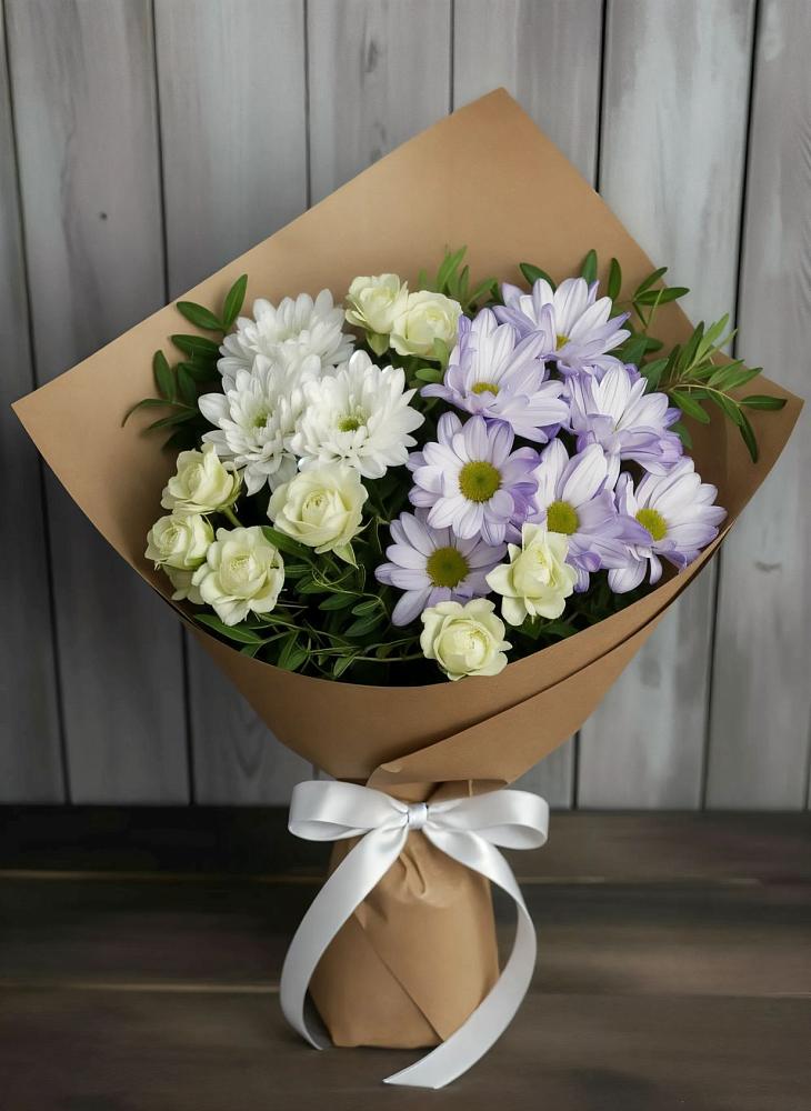 Букет цветов из: Хризантемы и Розы в Далматово